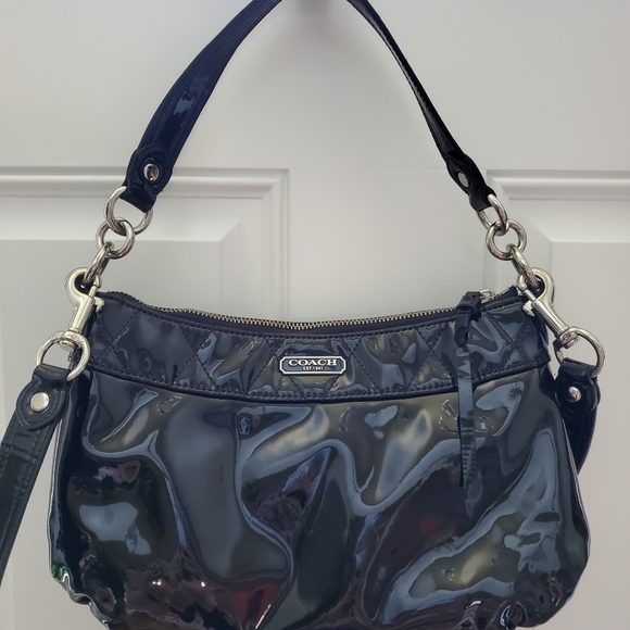 Coach handbag poppy black pattent liquid gloss - Picture 10 of 12